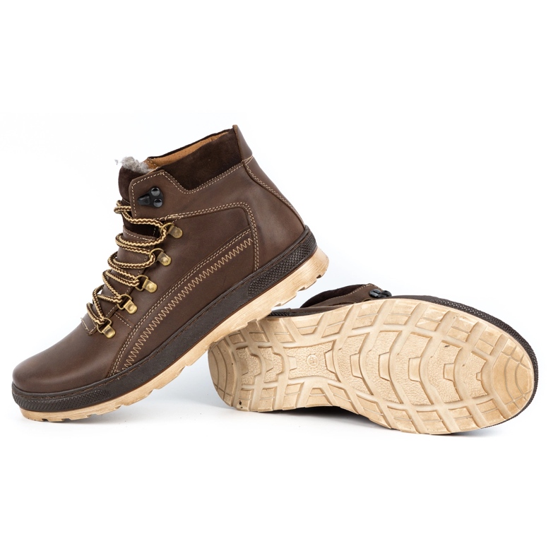 Olivier Isolerade läderskor för män 378MA brun 1