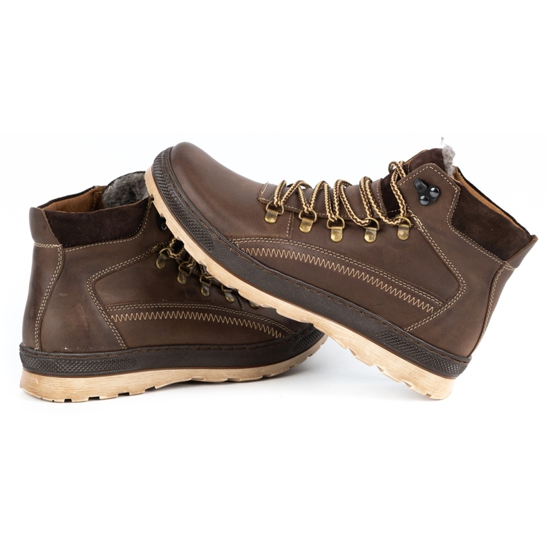 Olivier Isolerade läderskor för män 378MA brun 2