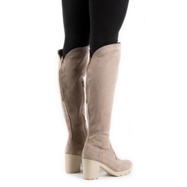 Olivier Margaret beige mockaisolerade stövlar på stolpen 1