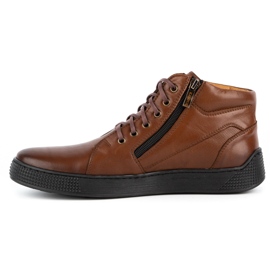 Kampol Herrskor läder sneakers 120SW brun 1