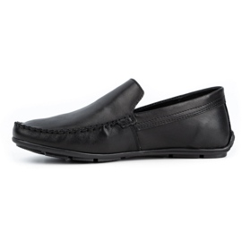 Olivier Läder loafers för män 085KNT svart grain 1