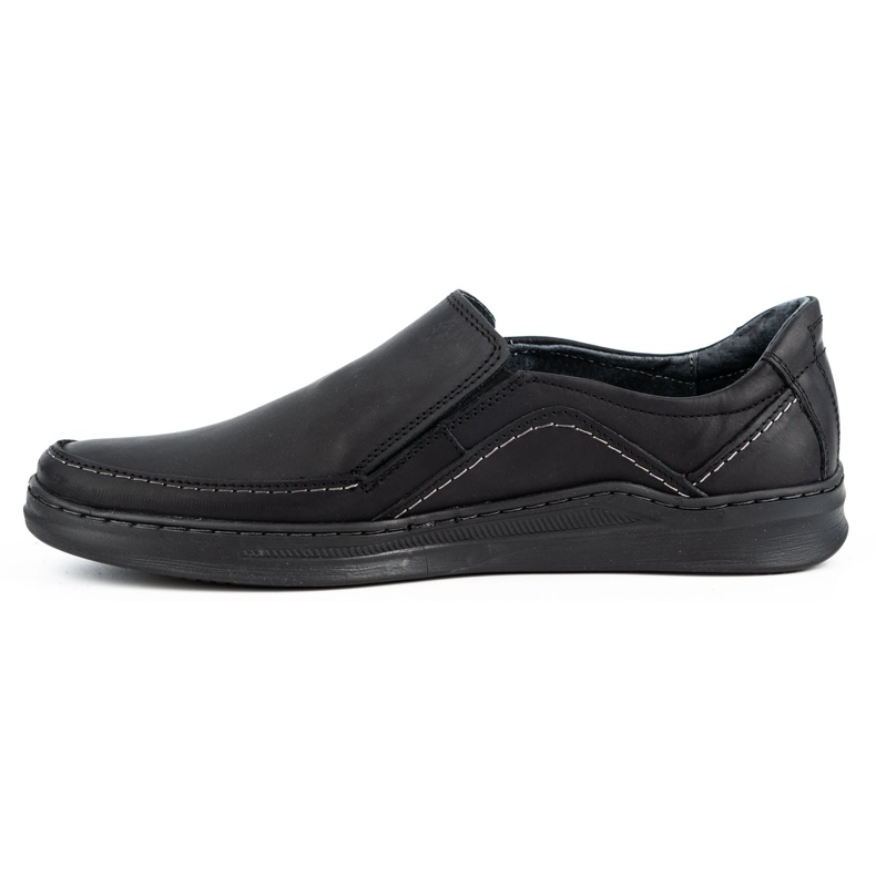 Olivier Läder slip-on skor för män SLIP-ON 216GT svart 1