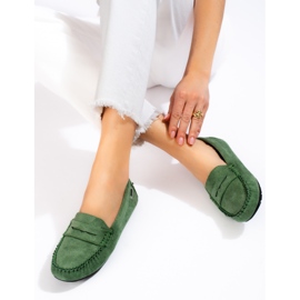 Gröna Shelovet loafers i mocka för kvinnor 1