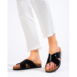 W. Potocki Svarta korksandaler för kvinnor Shelovet 1