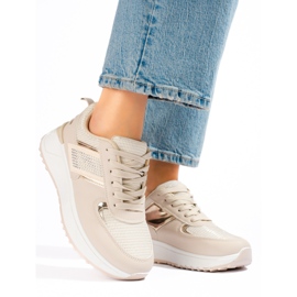 Shelovet beige sneakers för kvinnor 1