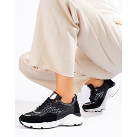 Svarta Shelovet sneakers med tjocka sulor för kvinnor 1