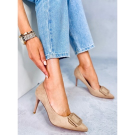 Pumps på stilettklack Fiona Khaki beige 1