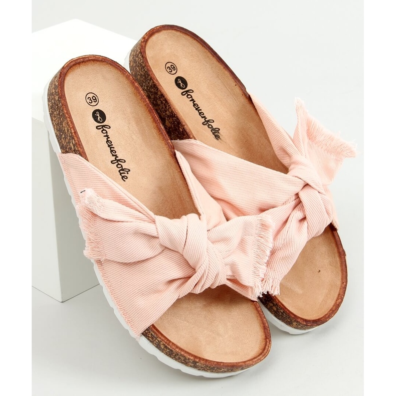 BM Hawn Pink Cotton Cork Tofflor rosa 1