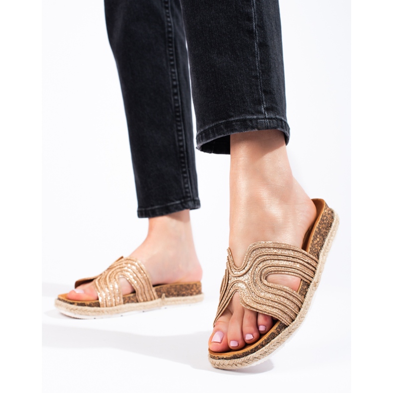 W. Potocki Bekväma Potocki tofflor gyllene 1