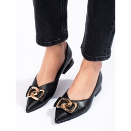 Vinceza svarta pumps med platt klack för kvinnor brun 2