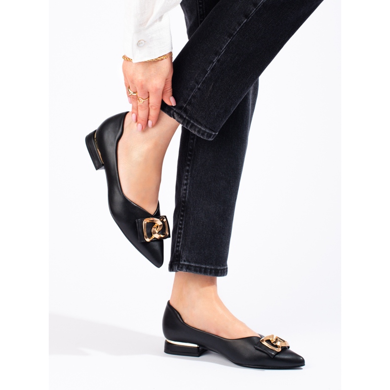 Vinceza svarta pumps med platt klack för kvinnor brun 1