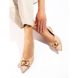 Vinceza beige pumps med platt klack för kvinnor 1