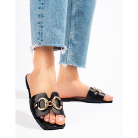 Eleganta svarta sandaler med Shelovet-spänne 2