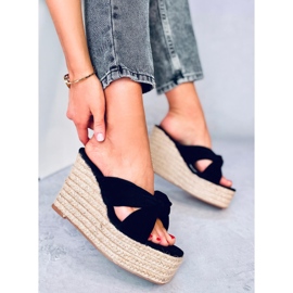 BM Nikni Black espadrille kilaslider svart 2
