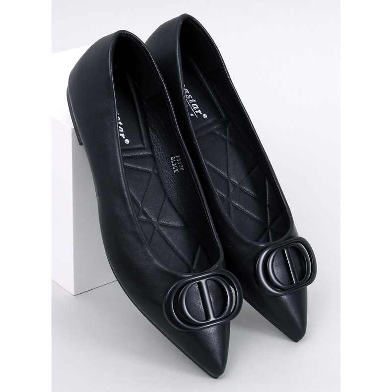 Falana Black Almond Toe Balett Flats svart 1