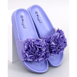 Damtofflor med blommor Traille Purple violett 1