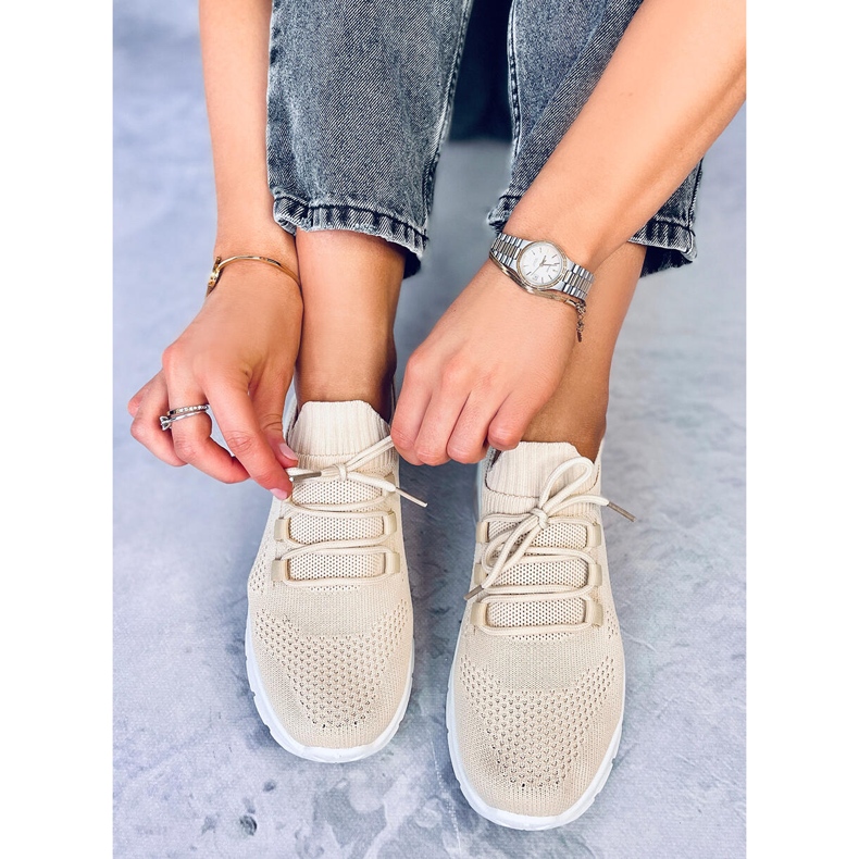 Caruso Beige sock sportskor 2