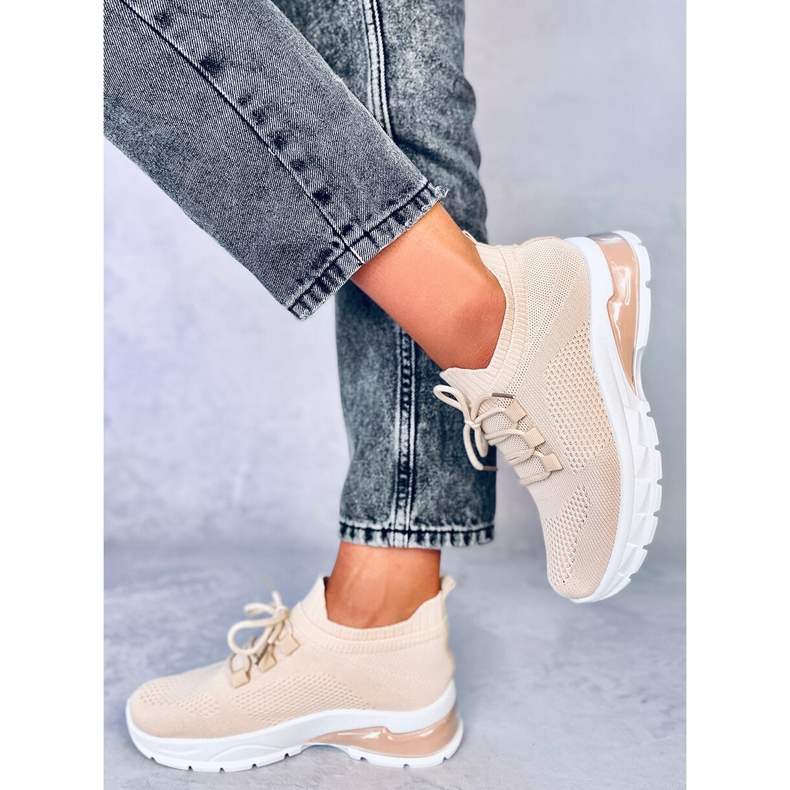 Caruso Beige sock sportskor 1