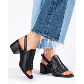 Lädersandaler med jetstrålar LA.FI svart 1