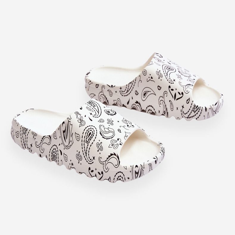 PS1 Fashionabla kvinnors tofflor på en massiv plattform vit lorette 1