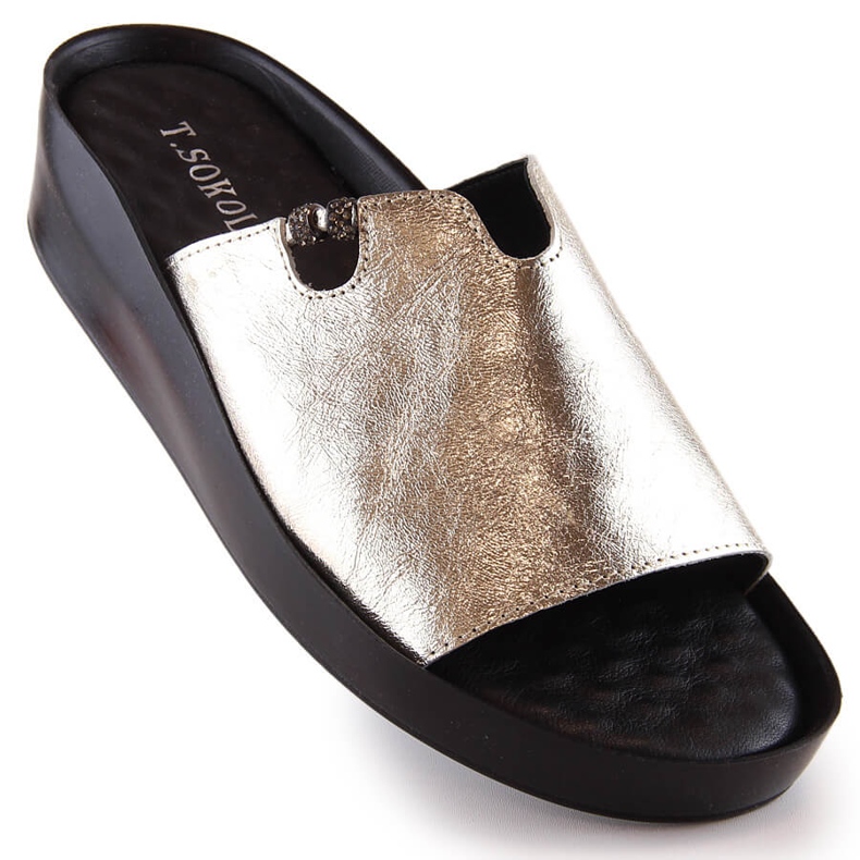 Damtofflor i metall i guld T.Sokolski L23-346 gyllene 1