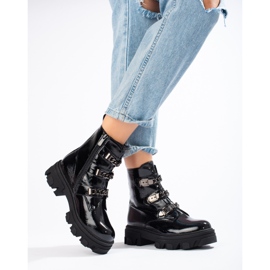 Klassiska låga Shelovet-stövlar för kvinnor gjorda av ekologisk mocka svart 1