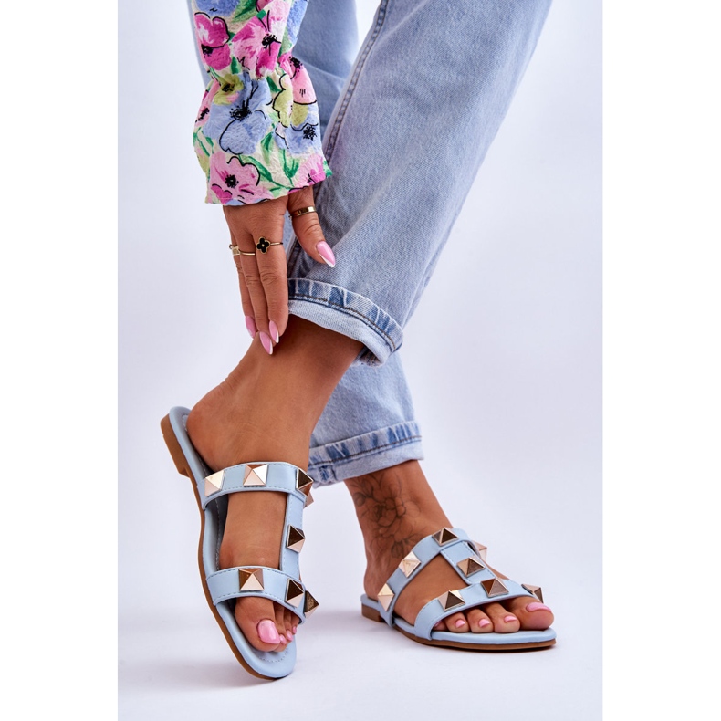 Mercure Blå Damtofflor med stora dubbar 2