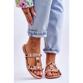 Nude Mercure Damtofflor med stora dubbar rosa 1