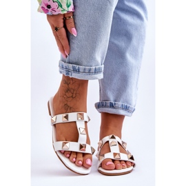 Damsandaler med stora nitar Vit Mercure 1