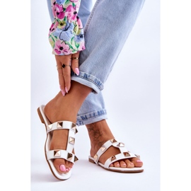 Damsandaler med stora nitar Vit Mercure 2