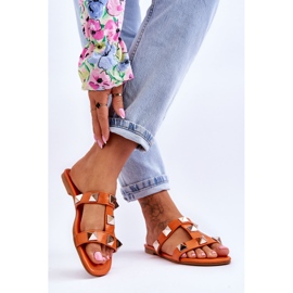 Orange Mercure Damtofflor med stora dubbar 2