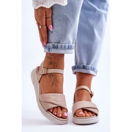 Kvinnorskomfortsandaler Naken Ingrid beige 1