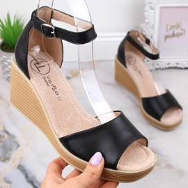 Skinnbekväma damsandaler svarta Filippo DS4507 1