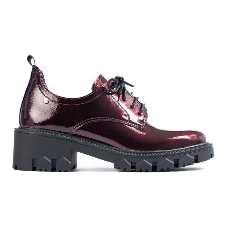 W. Potocki Lackade damskor med snörning Potocki röd 1