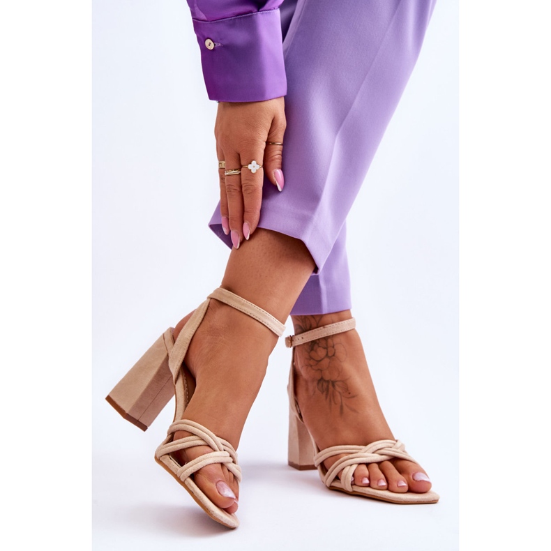 Klassiska mockasandaler Beige Bernett 2