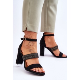 Mocka Sandaler Med Flätad Klack Svart Roselia 2