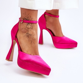 Fashionabla högklackade pumps Fuchsia Madness rosa 2