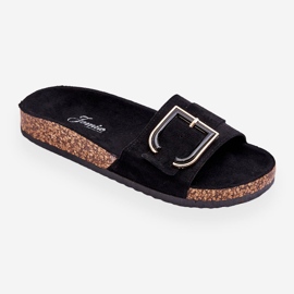 Damtofflor i mocka, svart Festil 2