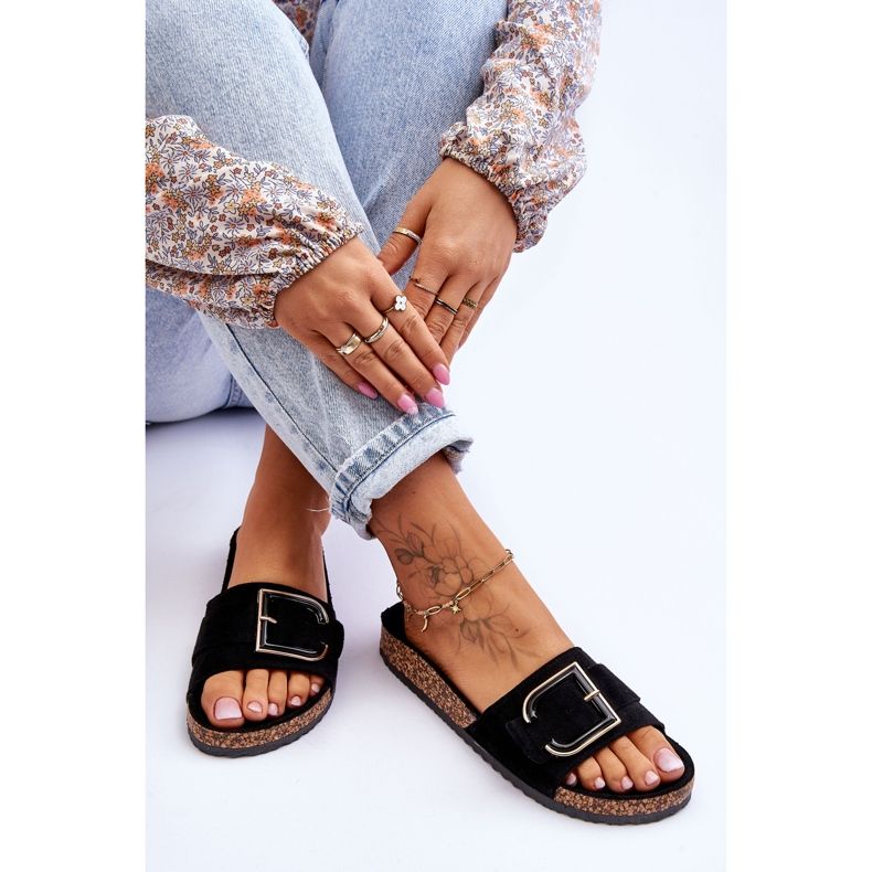 Damtofflor i mocka, svart Festil 1