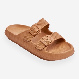 Lätt skumtofflor för kvinnor, brun Cleve 2