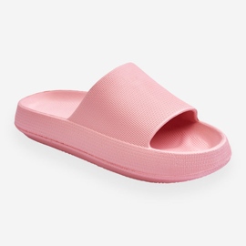 Fashionabla ljusa flipflops på en massiv sula Rosa rebell 1