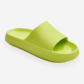 Fashionabla lätta tofflor på en lime rebell massiv sula grön 1
