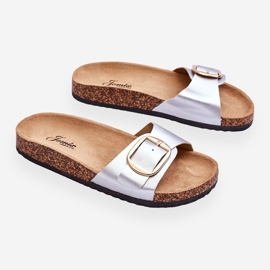 Klassiska korkplattformstofflor damer Silver Noa 1