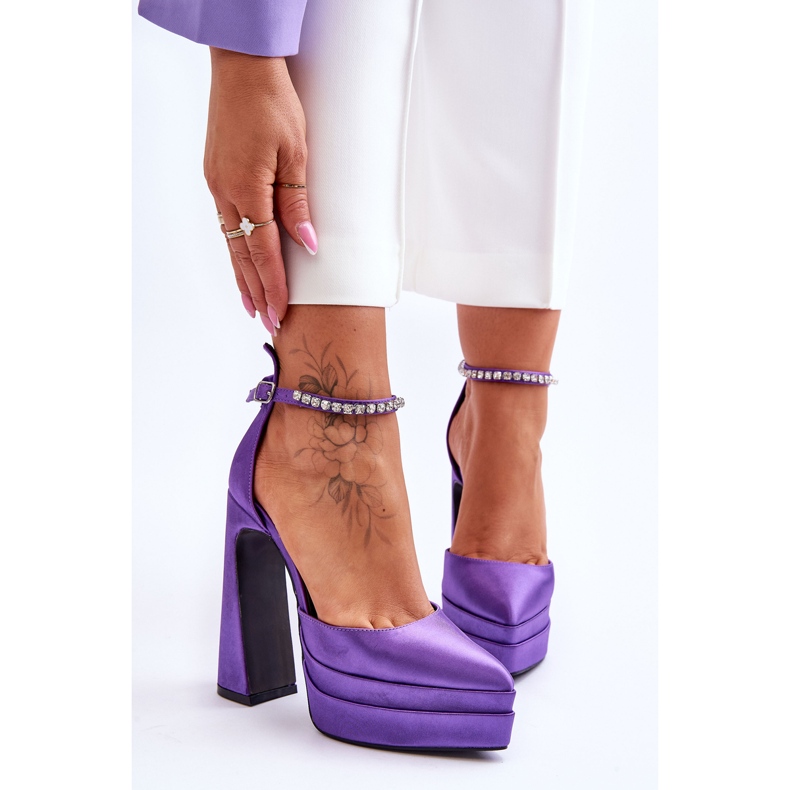 Fashionabla Pumps På En Klack Lila Santoro purpur 1