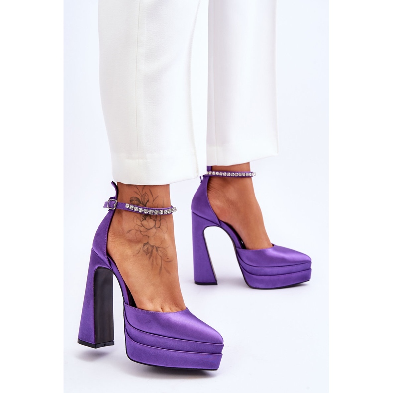 Fashionabla Pumps På En Klack Lila Santoro purpur 2