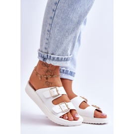 Damtofflor med ränder Vit Smart 1