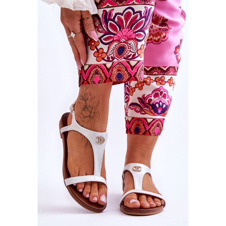 Platta sandaler med dekoration S.Barski KV-5541-45 Silver silver- 2