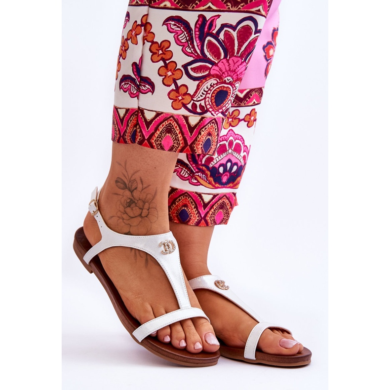 Platta sandaler med dekoration S.Barski KV-5541-45 Silver silver- 1