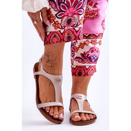 Platta sandaler med dekoration S.Barski KV-5541-45 Beige 1