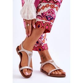 Platta sandaler med dekoration S.Barski KV-5541-45 Beige 2